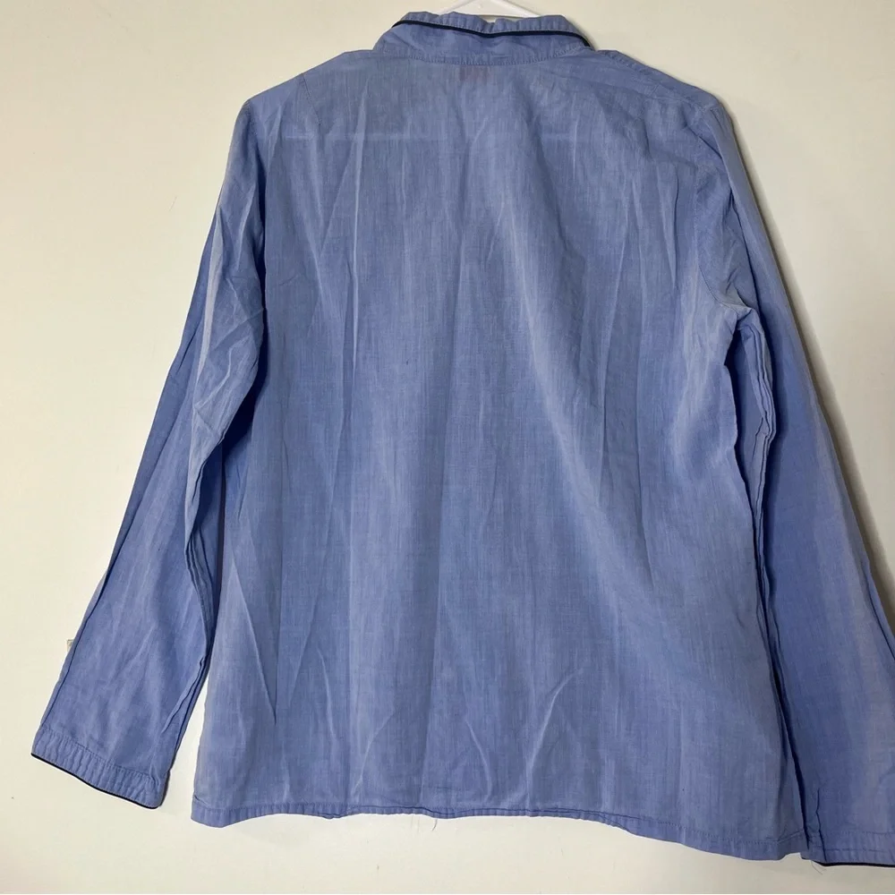 Derek rose London blue collared sleep shirt button down pajama top